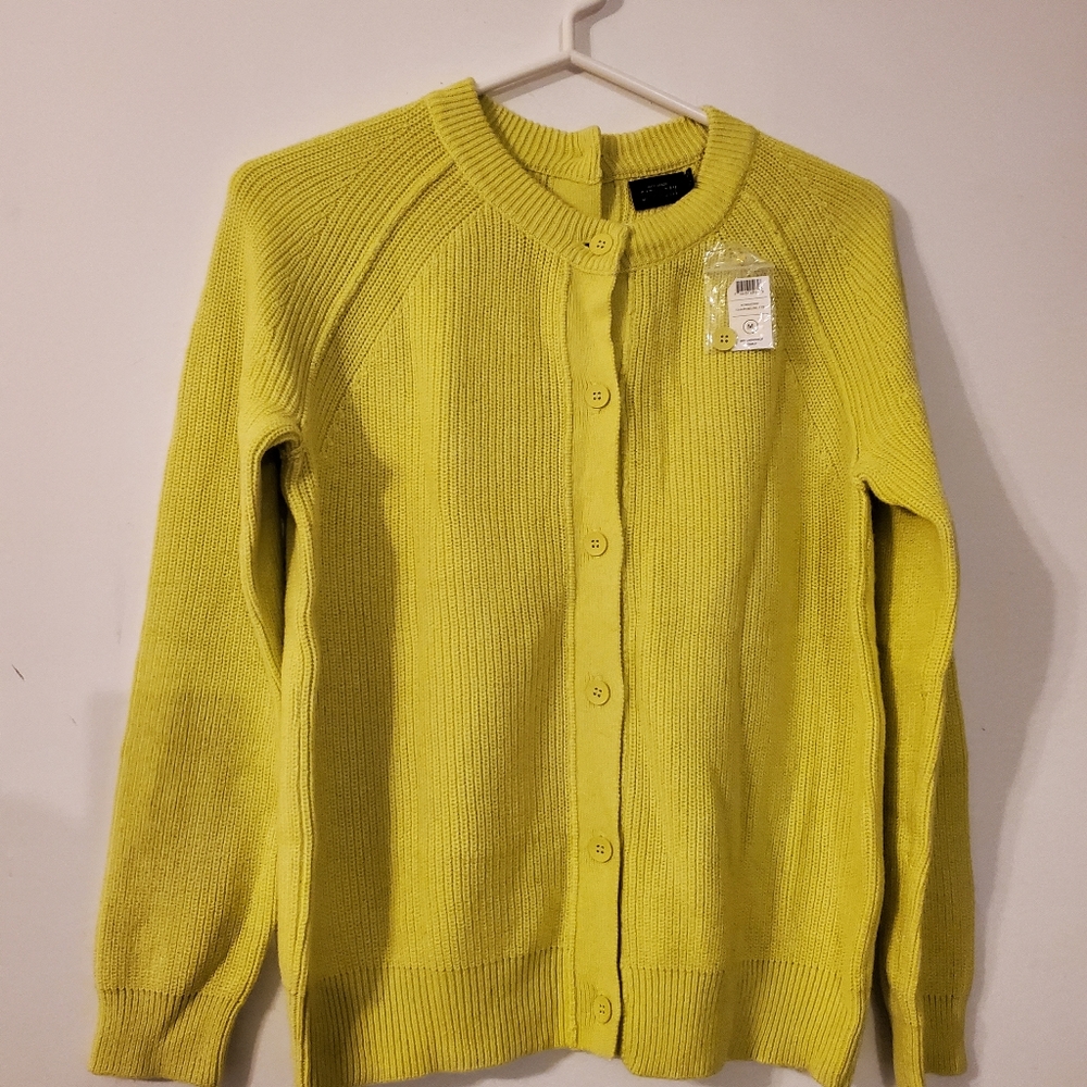 NWT Kate Spade BFF Crew neck Cardigan in Chartreuse